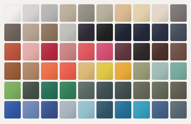 Carta de colores disponibles para polos de algodón CITEX